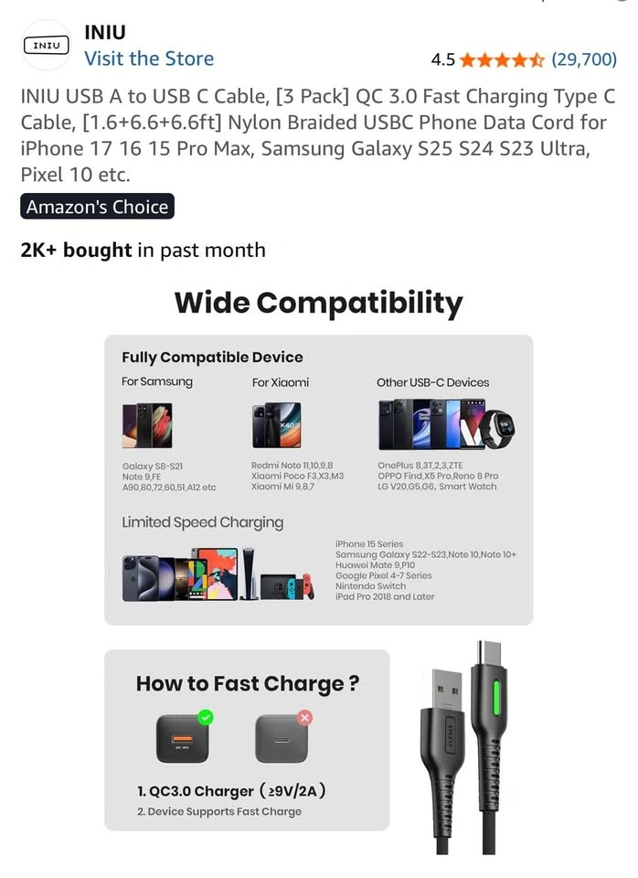 3pack USB-C Cable - photo 5