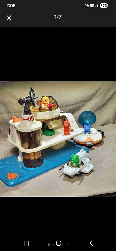 1980s Playmates Space Station Toy Set w/ Aliens
