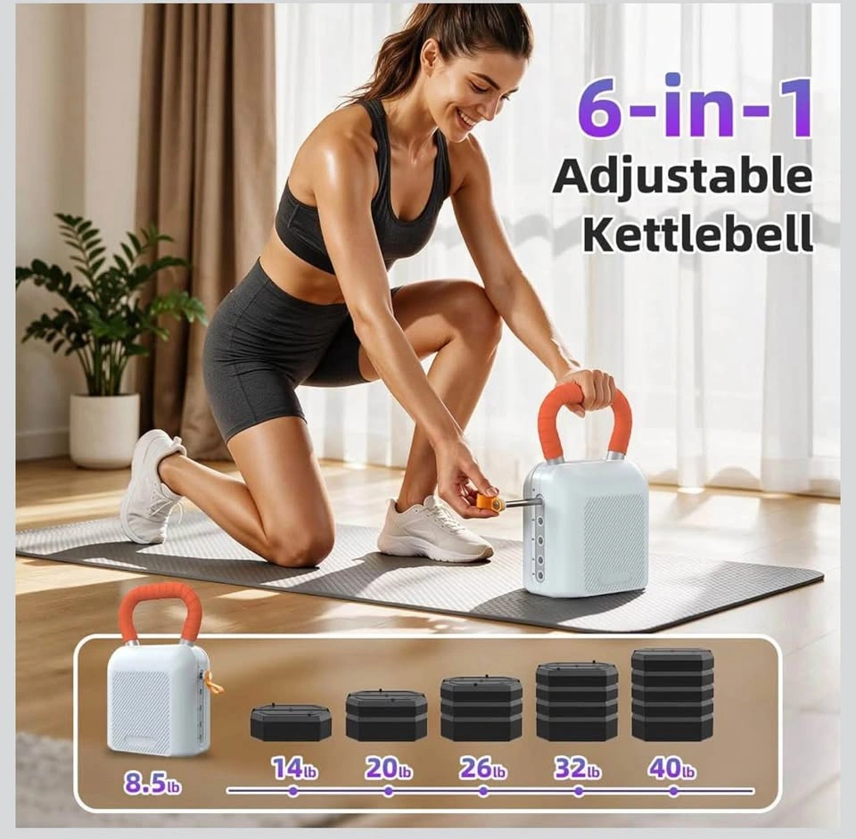 6-in-1 Adjustable Kettlebell 8.5-40LB Variable Weight - photo 2