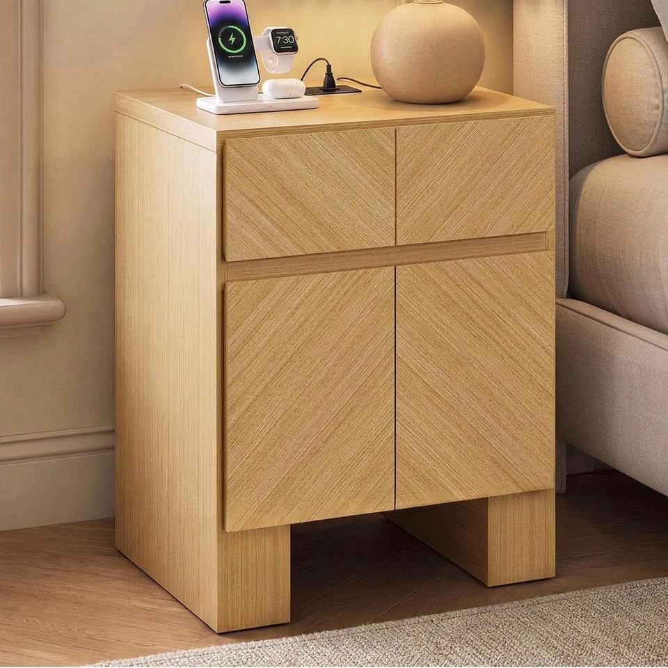 23.5" Tall Modern Nightstand, Wood Bedside Table with Drawer - photo 5