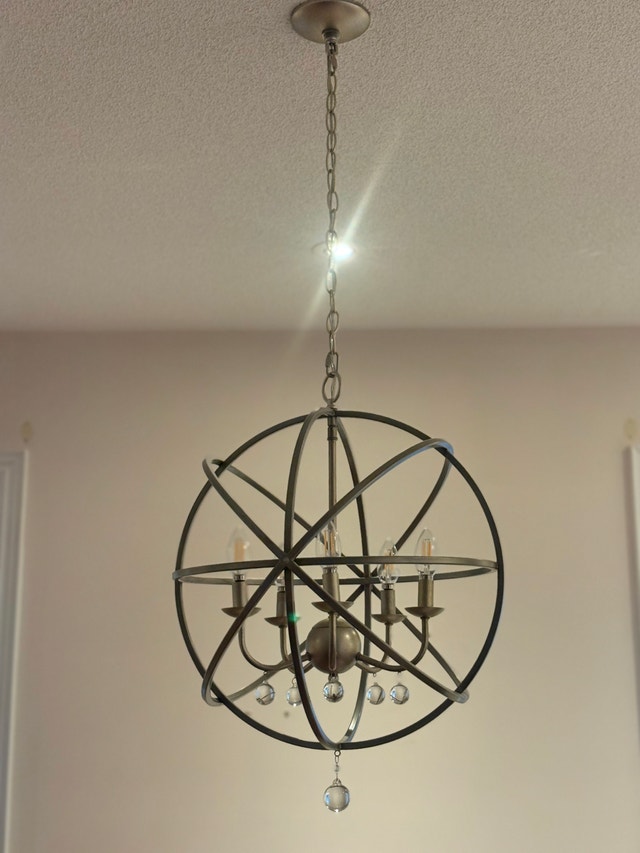 Berdina 5-Light Steel Dimmable Globe Chandelier - photo 3
