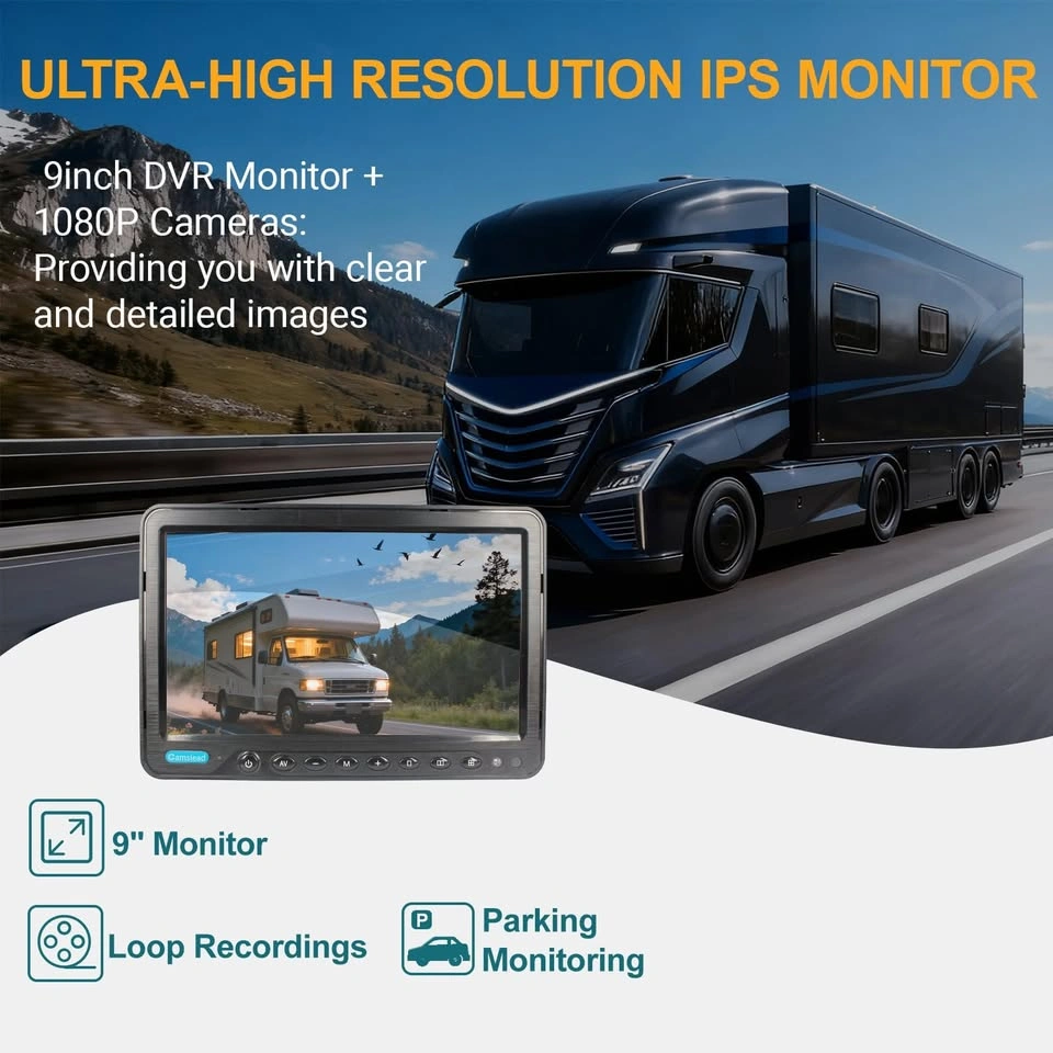 NEW 4 Camera Backup System w/ Screen, DVR, Safe Driving - photo 3