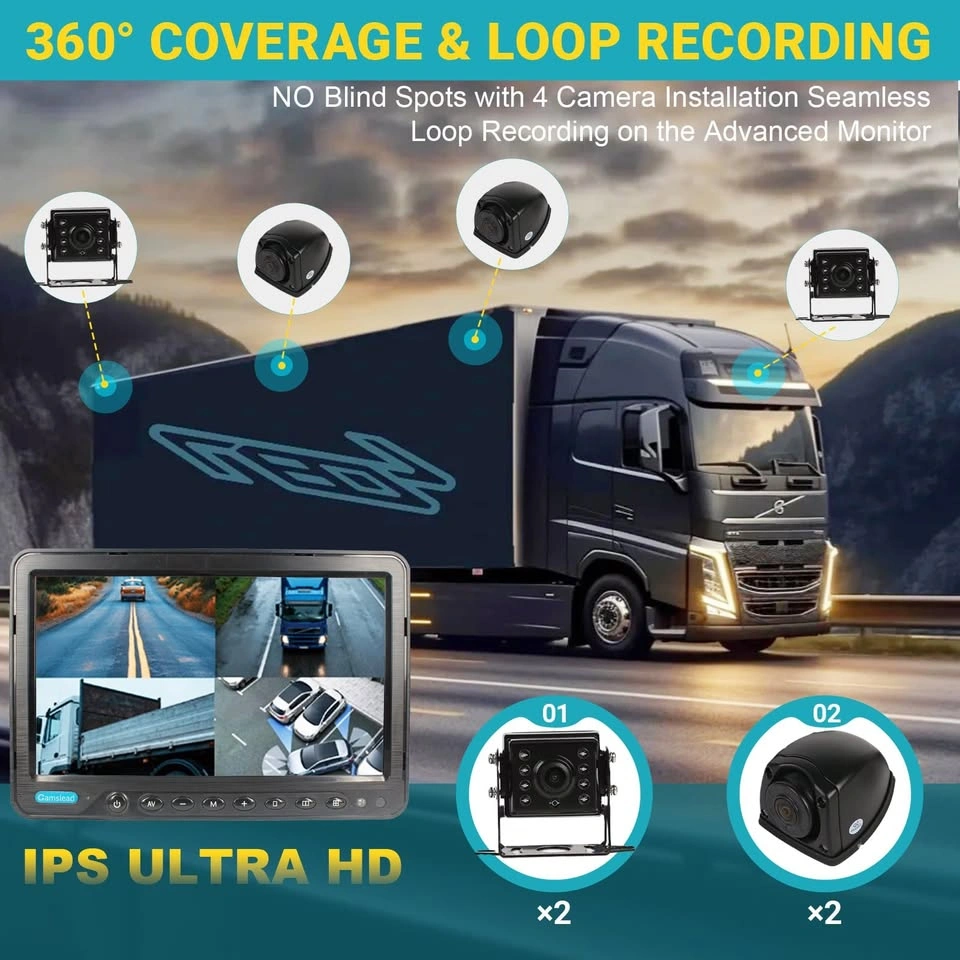 NEW 4 Camera Backup System w/ Screen, DVR, Safe Driving - photo 5