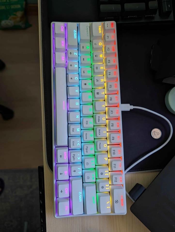 New K61 White RGB Mechanical Keyboard - photo 2