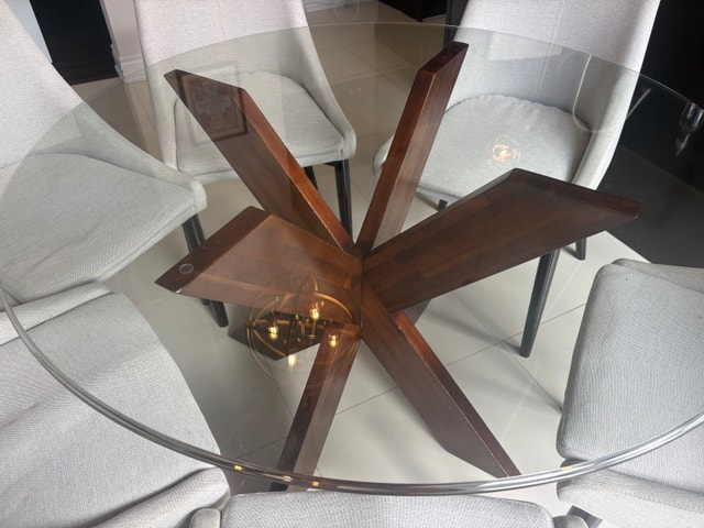Glass Dining Table and Six Chairs - photo 2
