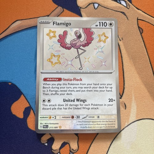 2024 Flamigo - 211/091 - Paldean Fates Shiny - NM - Pokemon
