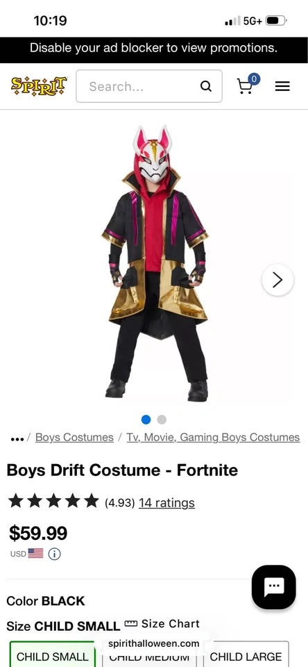 Fortnite Drift Costume Youth X-Large - photo 2