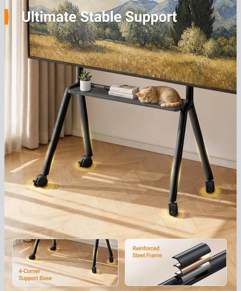 Perlegear Rolling TV Stand for 42″–90″ TVs up to 220 lbs - photo 4