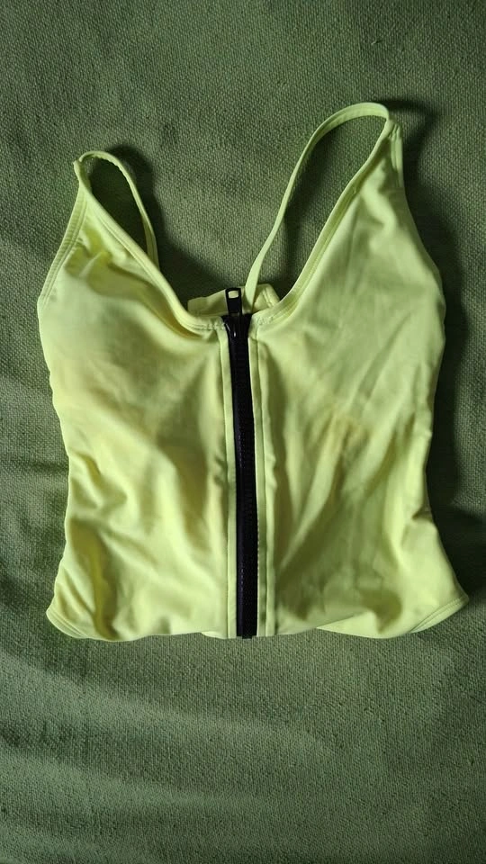 Forever 21 Neon Yellow Zip-Front One-Piece Swimsuit - photo 2