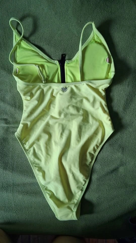Forever 21 Neon Yellow Zip-Front One-Piece Swimsuit - photo 4