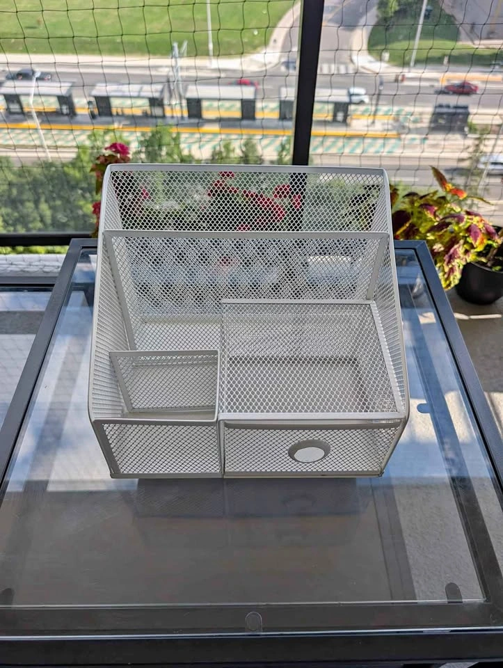 White Mesh Desk Organizer