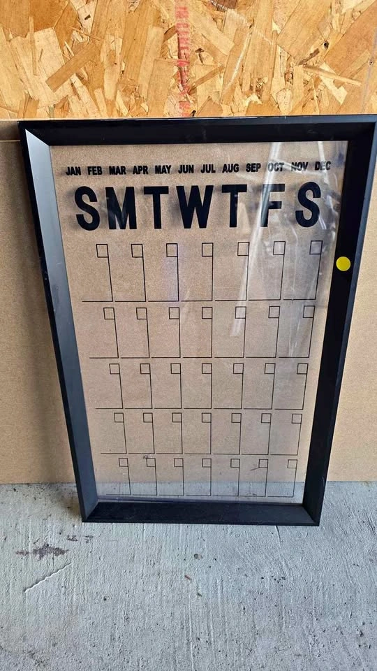 Framed Reusable Wall Calendar