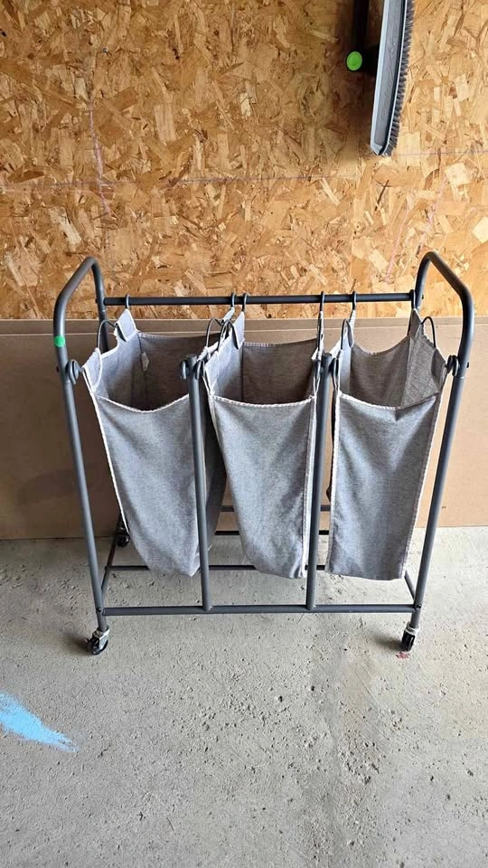 3-Bag Rolling Laundry Sorter