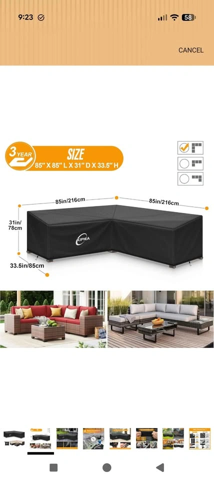 L-Shape Patio Furniture Cover (BNIP) - photo 2