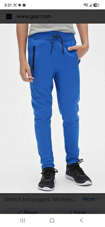GapFit Tech Quick Dry Joggers Boys Size 10 Large
