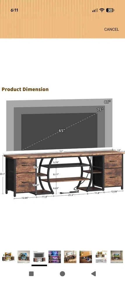Tv stand for 65-80 inch tv (BNIB) - photo 2