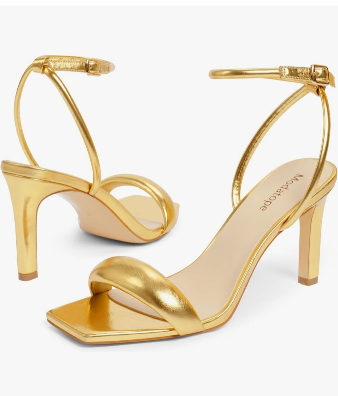 Modatope Gold Strappy Stiletto Heeled Sandals - photo 2