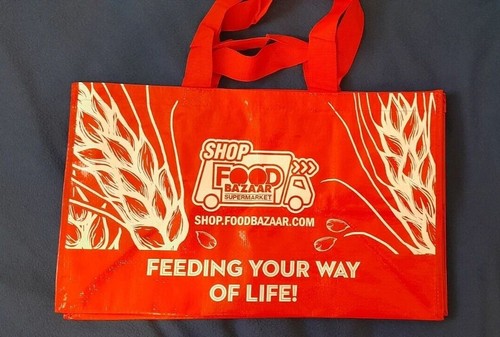 Food Bazaar Jumbo Shopping Storage Tote Bag Reusable