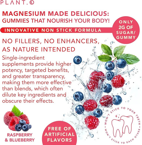 60pcs Magnesium Gummies 600mg Sleep Bone Digestion Support - photo 4