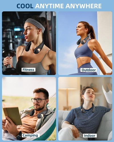 Neck Fan, Bladeless Wearable Hands-Free Portable Fan, 5200mAh - photo 2