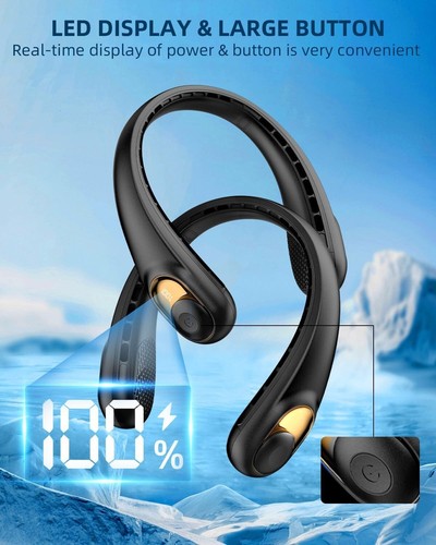 Neck Fan, Bladeless Wearable Hands-Free Portable Fan, 5200mAh - photo 3