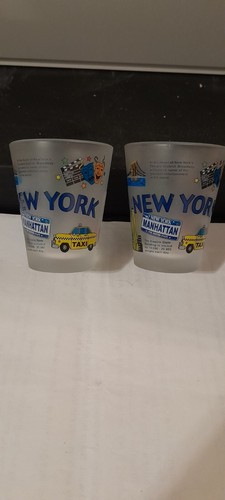 Set of 2 New York City Yellow Taxi Shot Glasses