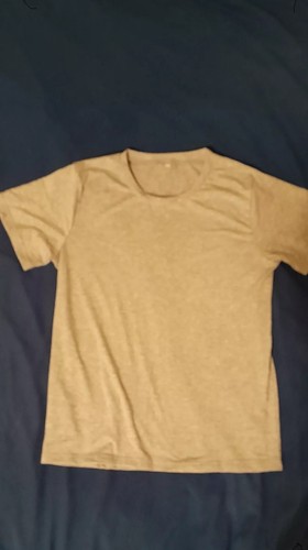 Men's T-shirt Gray Large Size Short Sleeve
