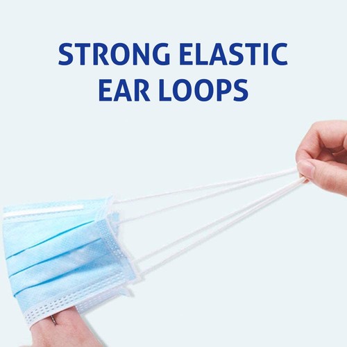 50 PCS Comfort Soft Blue Face Mask Mouth & Nose Protector - photo 3