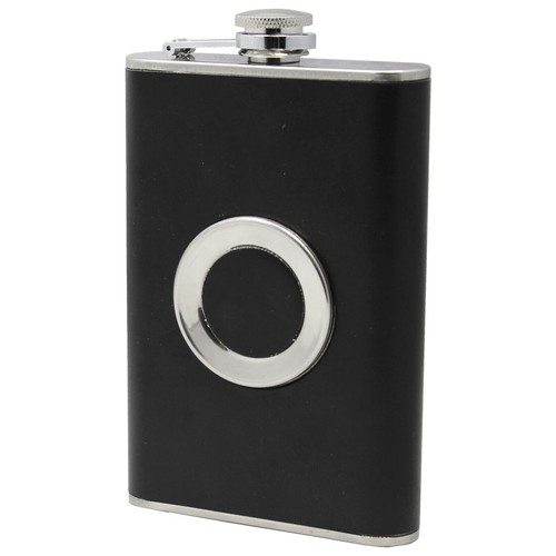 Stainless Steel Leather Portable 8 oz Hip Flask
