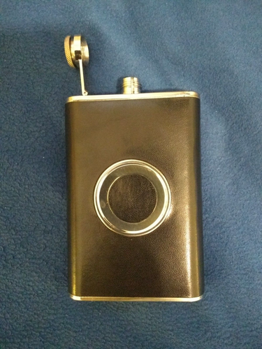Stainless Steel Leather Portable 8 oz Hip Flask - photo 2
