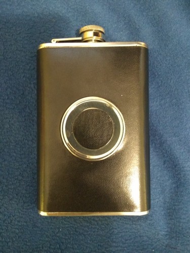 Stainless Steel Leather Portable 8 oz Hip Flask - photo 4