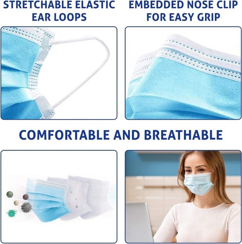 25 PCS Comfort Soft Blue Face Mask