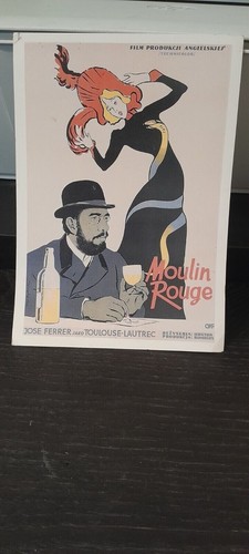 Vintage Toulouse-Lautrec Moulin Rouge Polish Movie Postcard