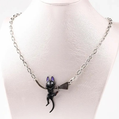 Funky Enamel Black Cat Pendant Necklace Fashion Jewelry Gift - photo 2