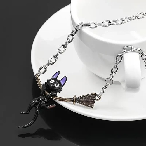 Funky Enamel Black Cat Pendant Necklace Fashion Jewelry Gift - photo 5