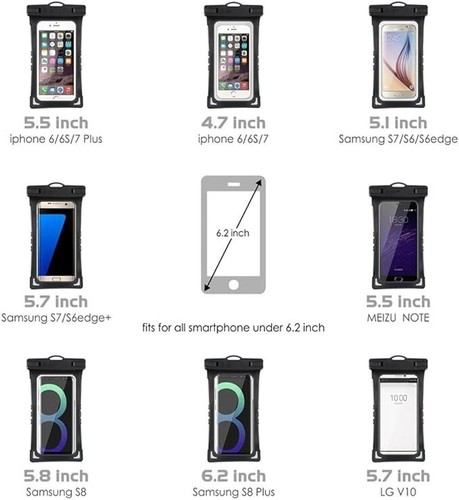 Phone Dry Bag Floating Pouch for iPhone Smartphone Devices Up To