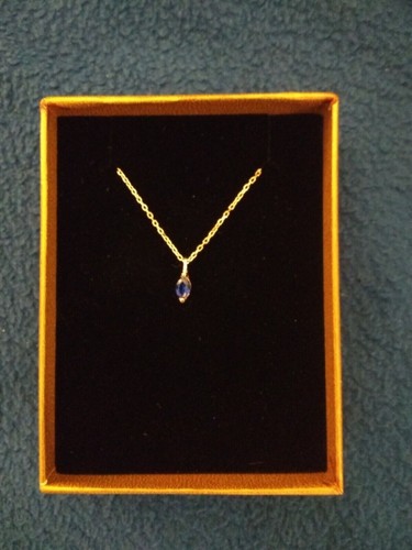 Sapphire Necklace 14K Gold Vermeil Plated .925 Sterling Silver