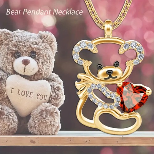 Teddy Bear Necklace Crystal w/ Chain - Gift - photo 3