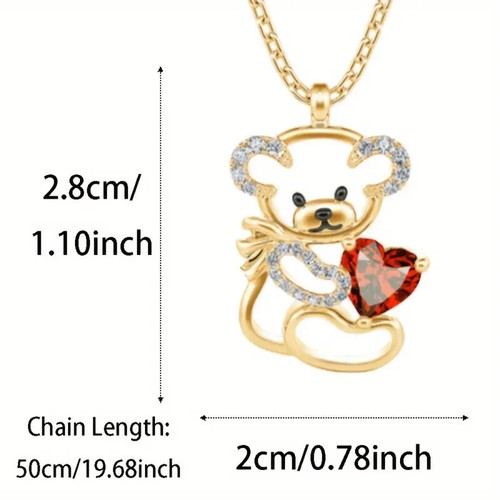 Teddy Bear Necklace Crystal w/ Chain - Gift - photo 4