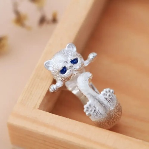 Cat Kitten Design Adjustable Open Animal Paw Finger Ring - photo 2
