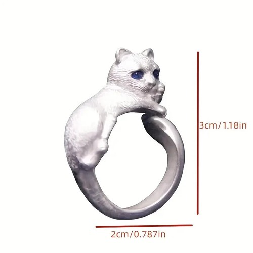Cat Kitten Design Adjustable Open Animal Paw Finger Ring - photo 3