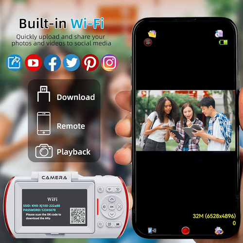 4K Digital Camera 64MP WiFi Vlogging Cam, 18X Zoom, Flip Screen - photo 5