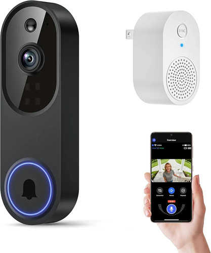 1080p Video Doorbell Camera Wireless with Chime, AI Human Detect