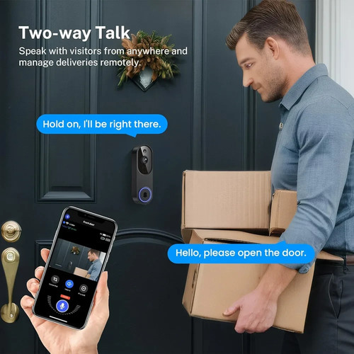 1080p Video Doorbell Camera Wireless with Chime, AI Human Detect - photo 2