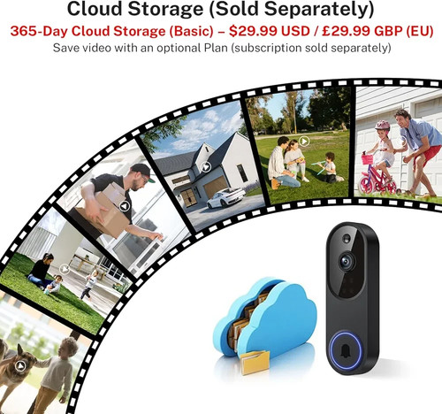 1080p Video Doorbell Camera Wireless with Chime, AI Human Detect - photo 4
