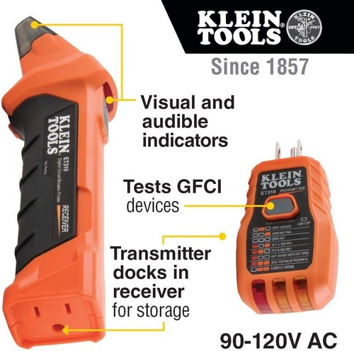 Klein Tools ET310 Circuit Breaker Finder & RT250 GFCI Tester - photo 4