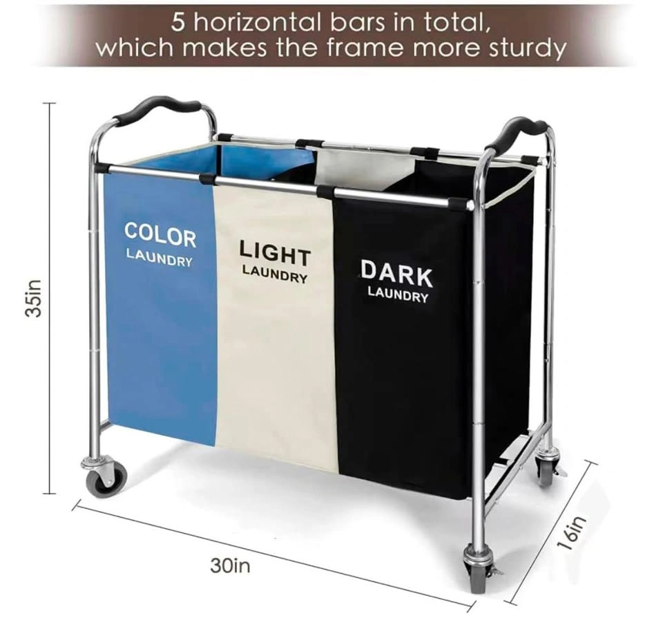 YCHF 240L 3-Section Laundry Hamper - photo 4