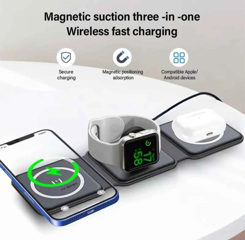 3-in-1 Wireless Charging Station Magnetic Foldable - photo 5