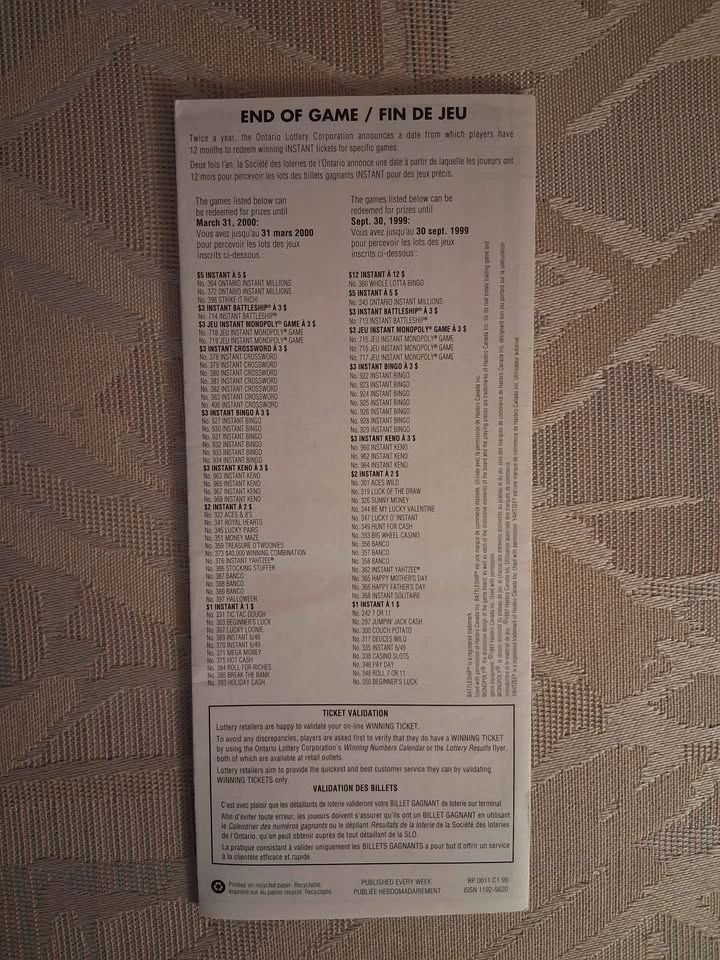 Vintage Ontario Gaming Ephemera - 1999 OLG Memorabilia - photo 3