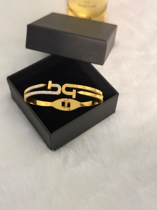 Gold-Tone Crystal Hinged Bracelet - photo 2